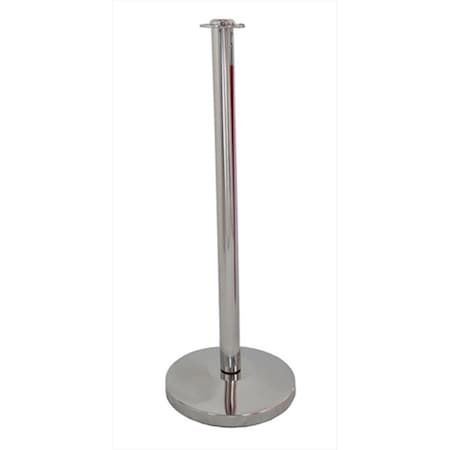 Vic Crowd Control 12 in. Domed Base Economy Mirror Stainless Steel Post with Flat Post Ring 1612